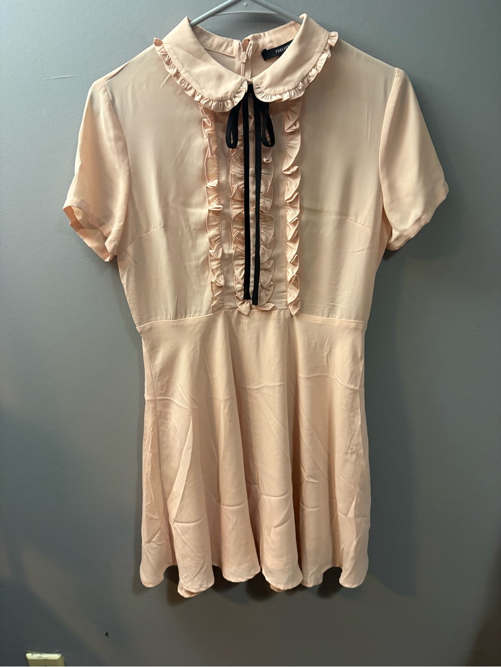 Forever 21 Peach Ruffle Collar Dress